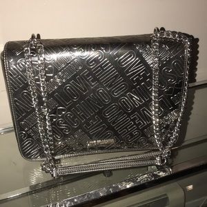 Silver Moschino Metallic Handbag